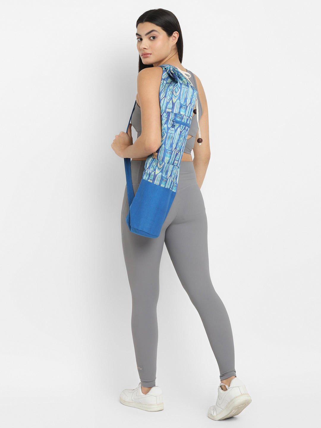Warrior2 Yoga Mat Bag, Muti-Purpose Yoga Backpack, Yoga, Gym, Pilates |  Turquoise Zigzag