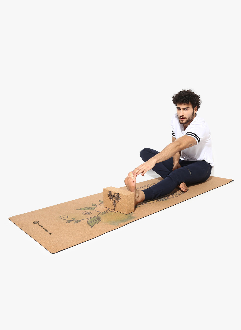 Shakti Warrior Tiger Design Cork Yoga Mat - Unleash the strength of the wild with this handcrafted masterpiece. Symbolizing power and vitality, experience sustainable luxury, non-slip performance, and superior grip in every pose.
