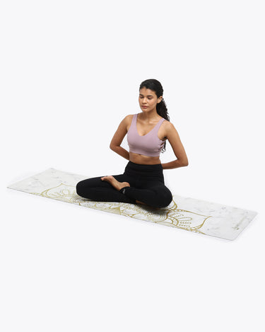 Lotus Yoga Mat - Discover elegance and functionality in every pose. Joint-friendly cushioning, non-slip grip, and an enchanting lotus design for a refined yoga experience