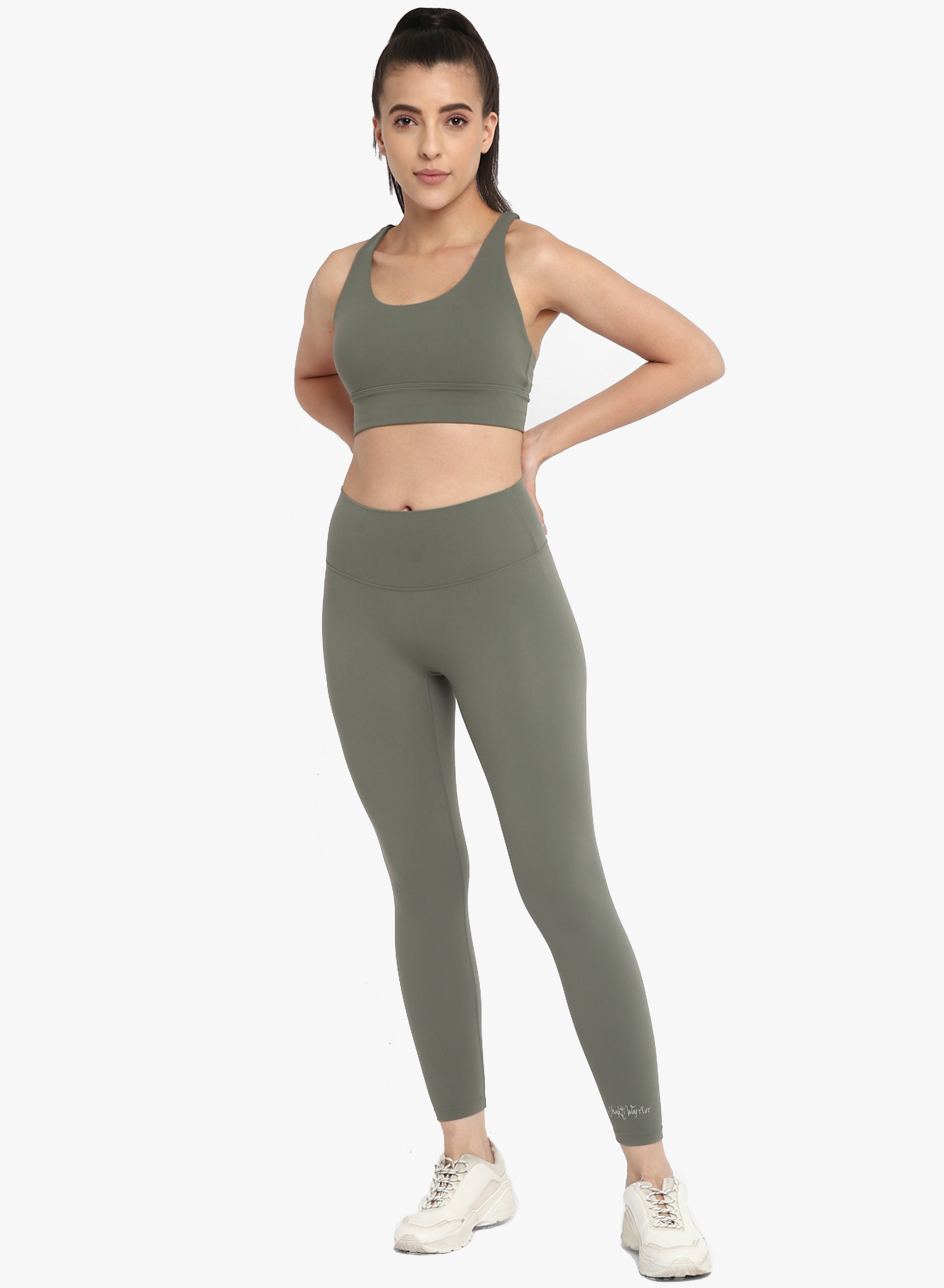 Forest green Tights And Vest Sets-Yoga – Naikeway