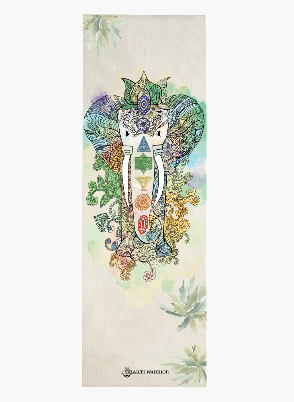 Shakti Warrior Elephant-Inspired TPE Yoga Mat - Eco-friendly, 6mm cushioning, and non-slip grip. Connect with strength and grace in your practice
