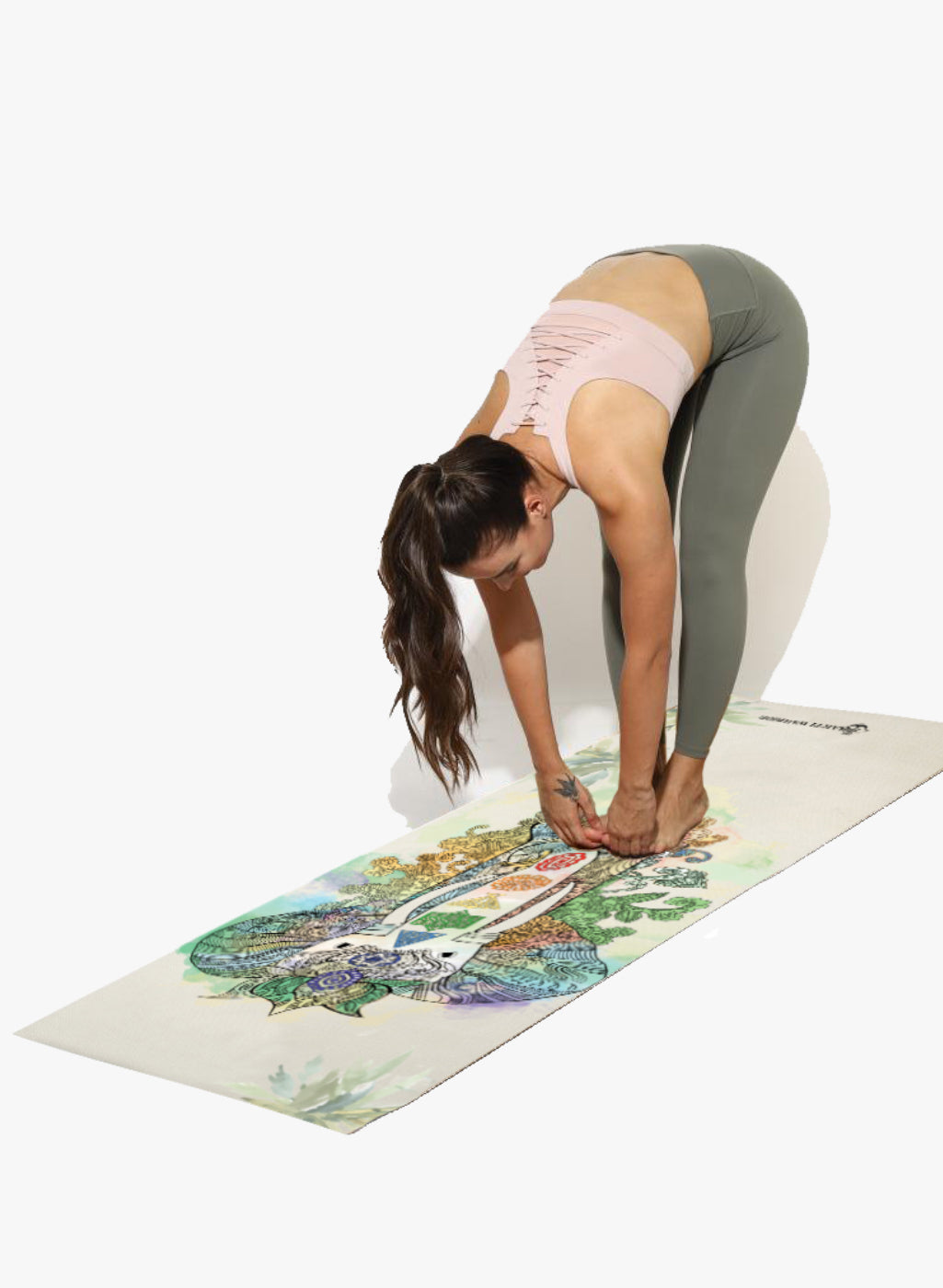 Shakti Warrior Elephant-Inspired TPE Yoga Mat - Eco-friendly, 6mm cushioning, and non-slip grip. Connect with strength and grace in your practice