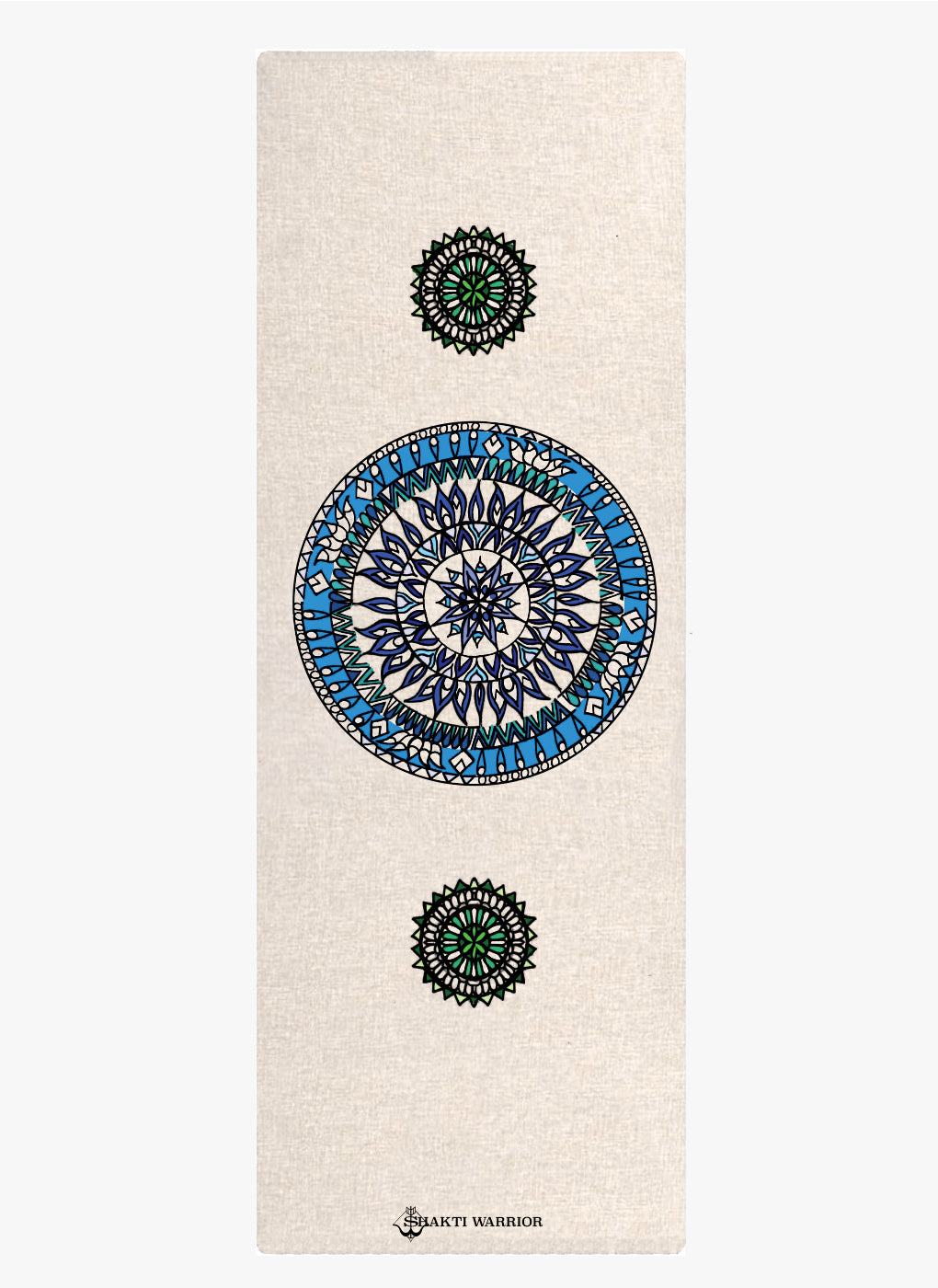Shakti Warrior Mandala Design Hemp Yoga Mat - Experience ancient symbolism on a hemp mat, renowned for its natural grip, durability, and eco-conscious luxury. Elevate your practice with superior hemp properties.